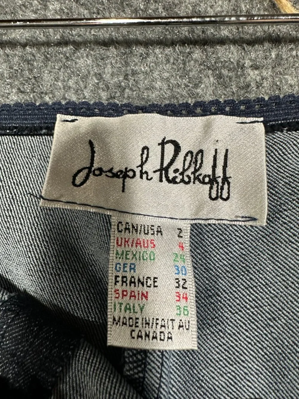 Joseph Ribkoff Pants Womens 2 Blue Stretch Flat Front Straight Denim Look